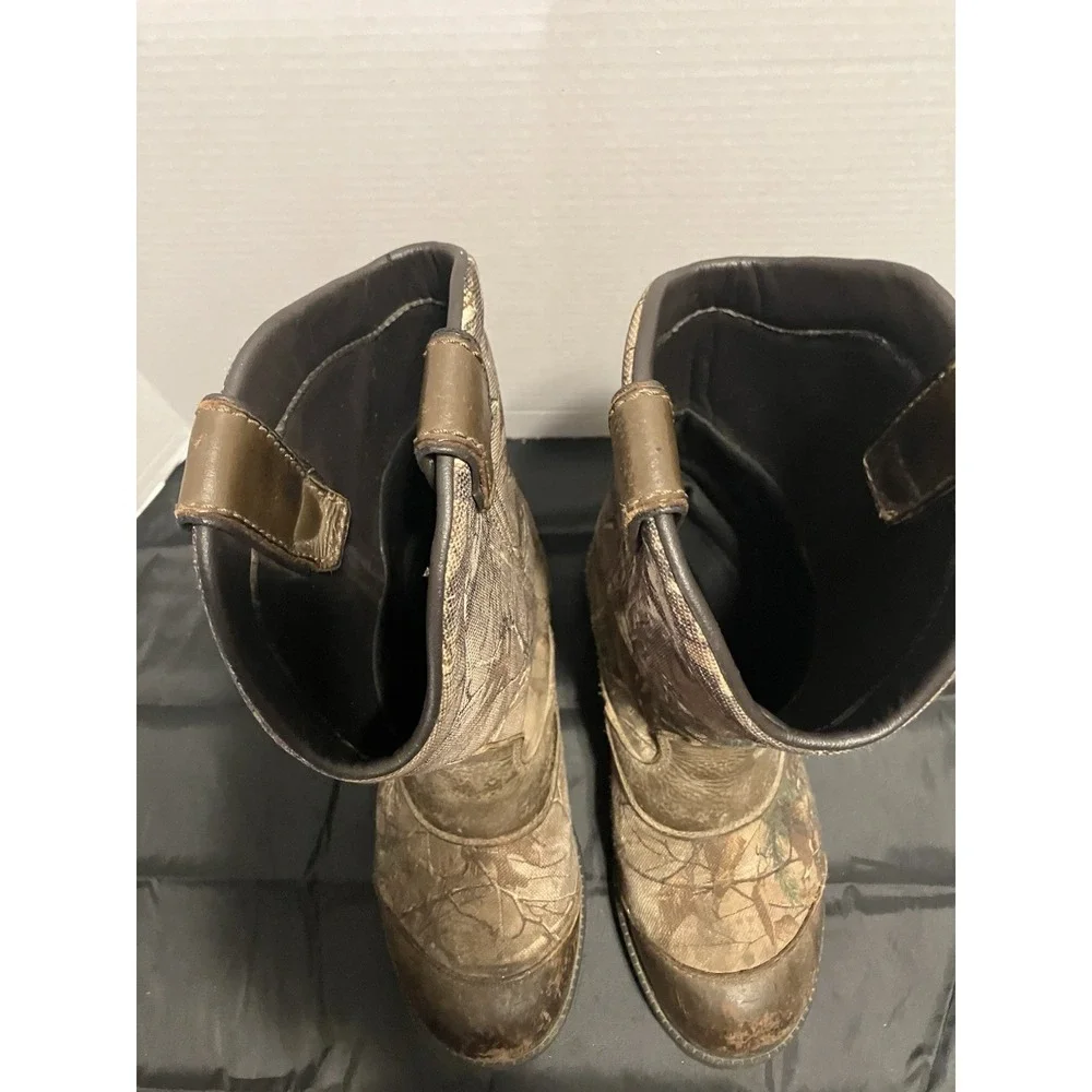 Game Winner Pull On Mens Hunting Camo Waterproof Boots US Size 8.9 Mid Calf - Picture 3 of 12
